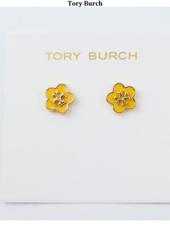 Tory Burch Roxanne Circle Stud Earrings Rolled Brass/Pale  Tory Burch Earrings(Brand New)